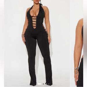 London Cut Out Jumpsuit - Black